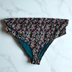 BODY GLOVE Floral Black Bikini Swim Bottoms Size 3X NEW NW T